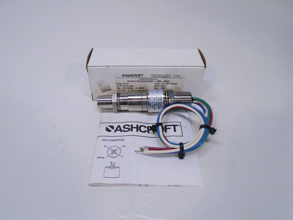 Ashcroft A-Series 60 PSI Pressure Switch, APAN41P012CS2560#-30D-XNH